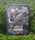 Cosmic Dreams Space Spiral Notebook - Retro Sticker Collage Journal, Cute Alien & Galaxy Stargazer Diary, Cute Outer Space Gift