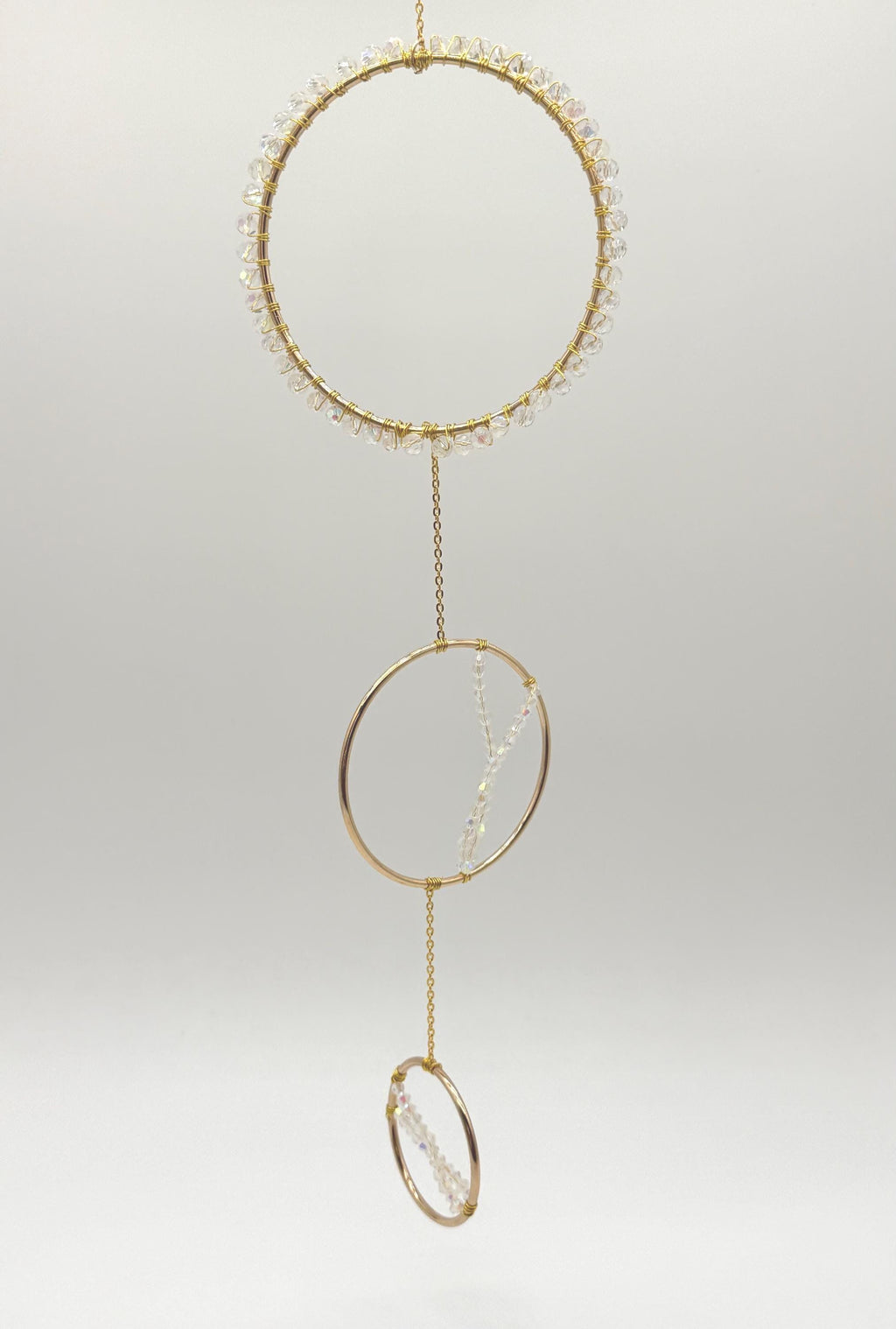 Beaded Gold Hoop Suncatcher
