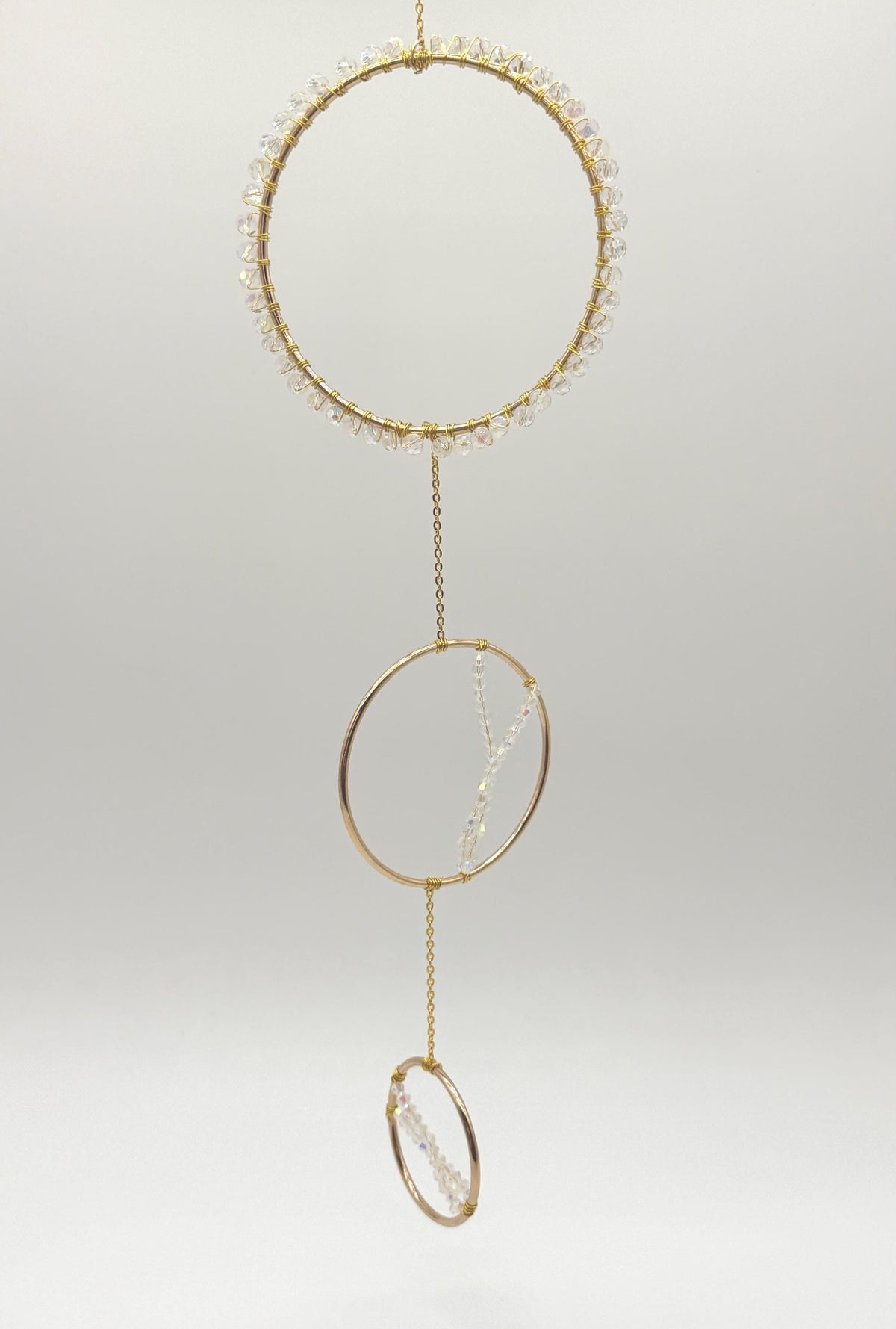 Beaded Gold Hoop Suncatcher