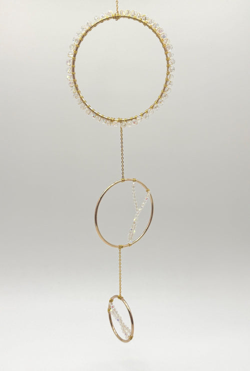 Beaded Gold Hoop Suncatcher