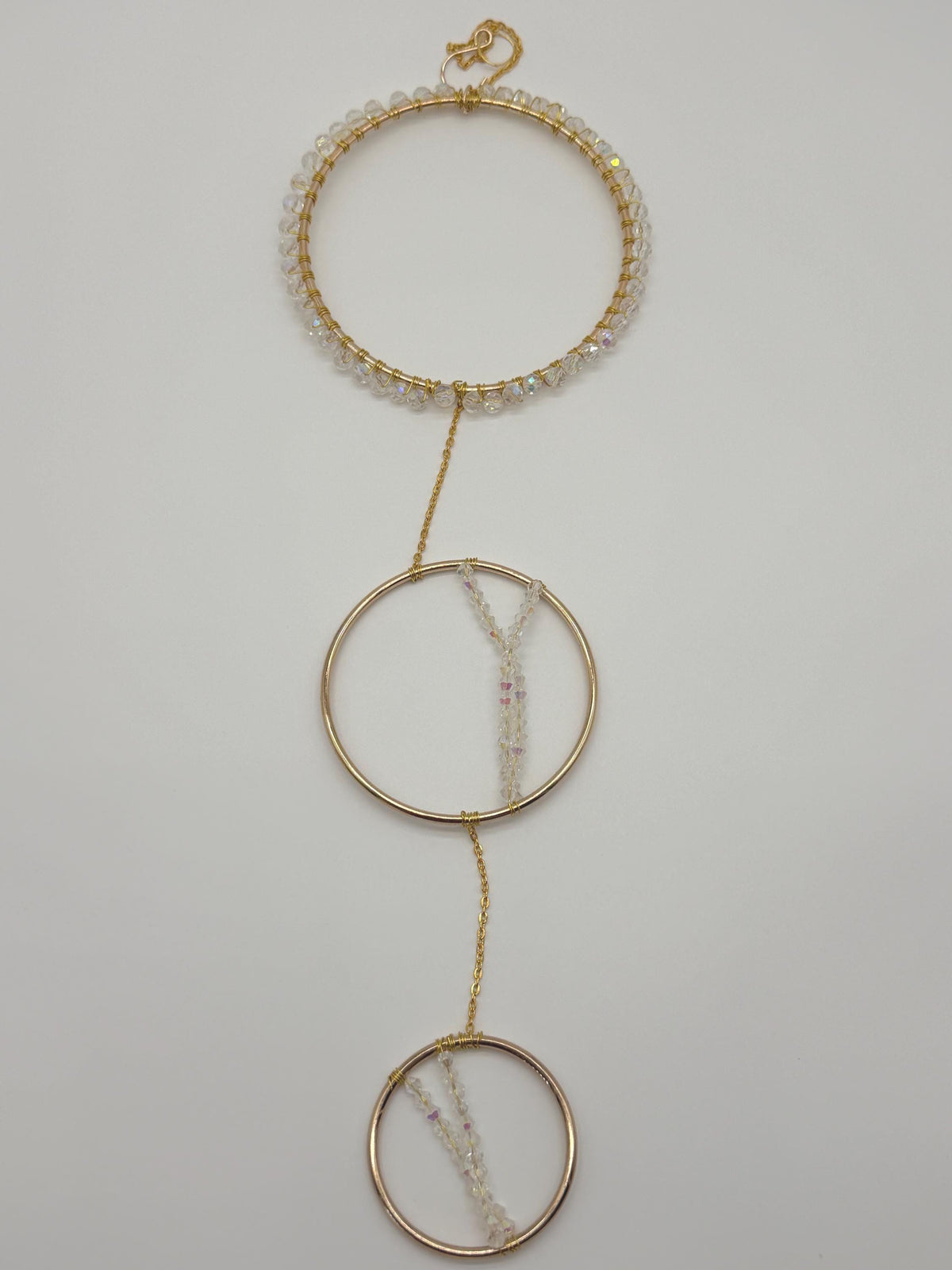 Beaded Gold Hoop Suncatcher