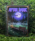 After Dark Spooky Spiral Notebook - Horror Aesthetic Lake Journal, Gothic Bat & Skull Diary, Creepy Camp Stargazing Notebook, Dark Academia