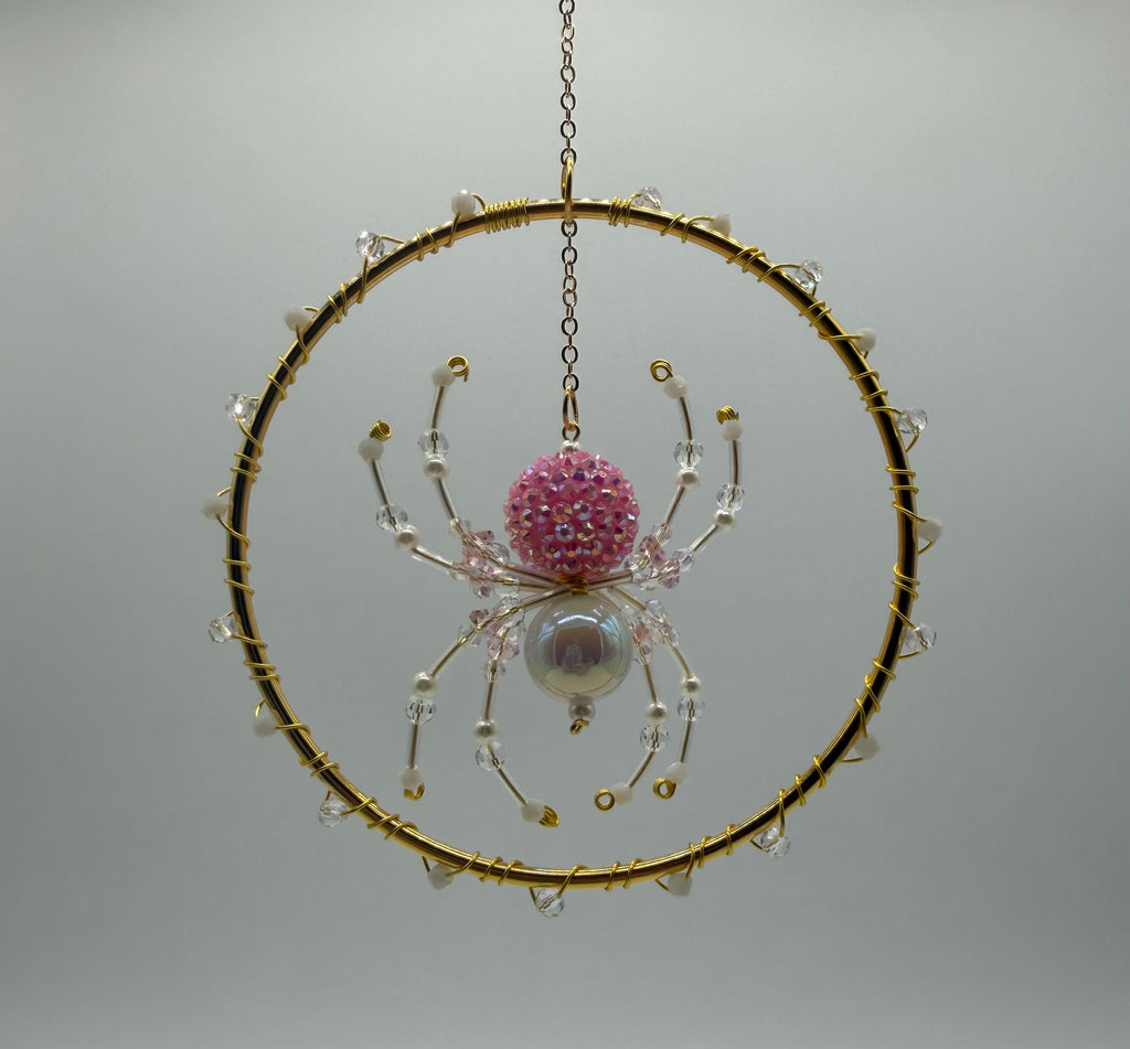 Sparkly Pink Spider Suncatcher