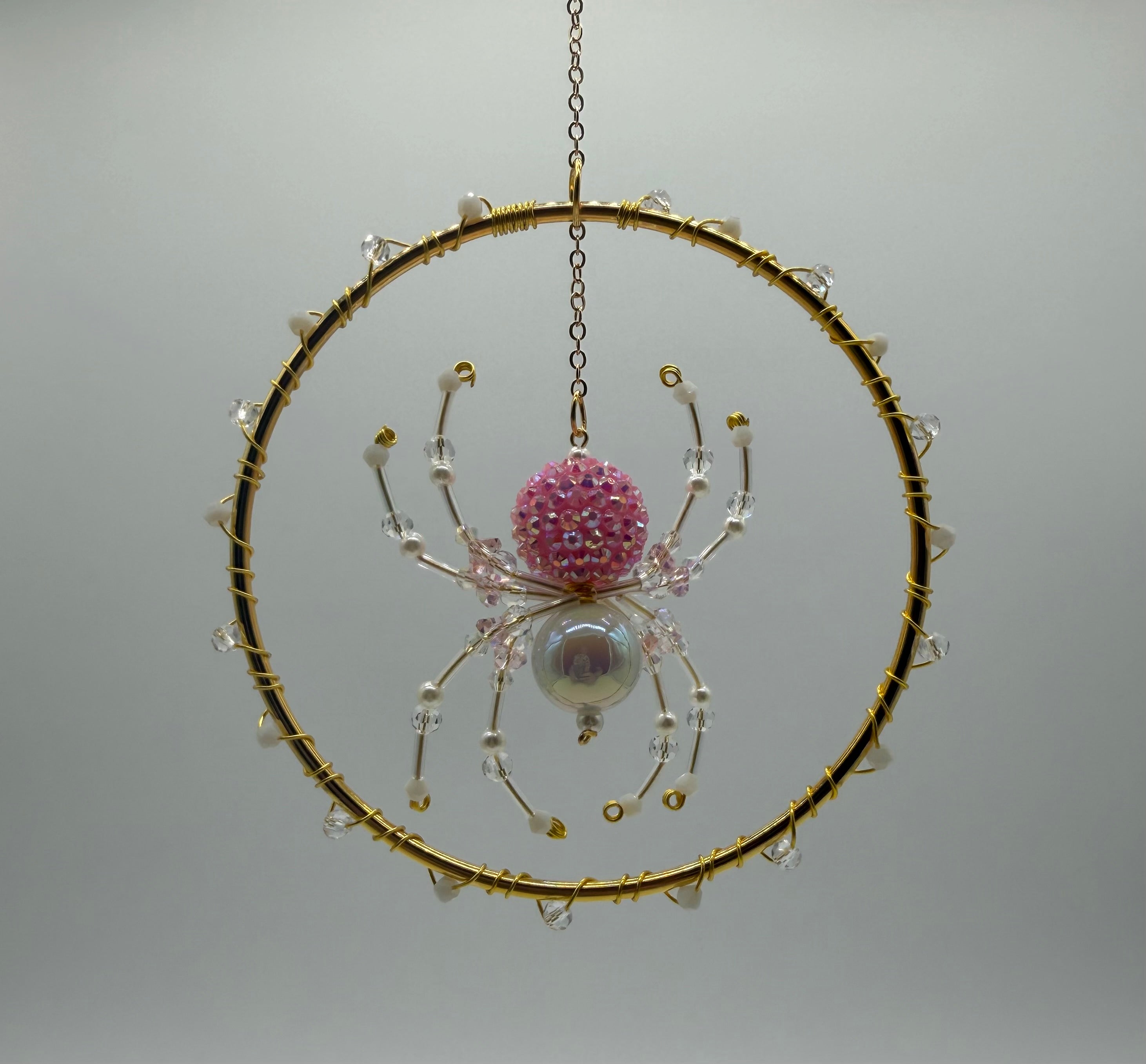 Sparkly Pink Spider Suncatcher