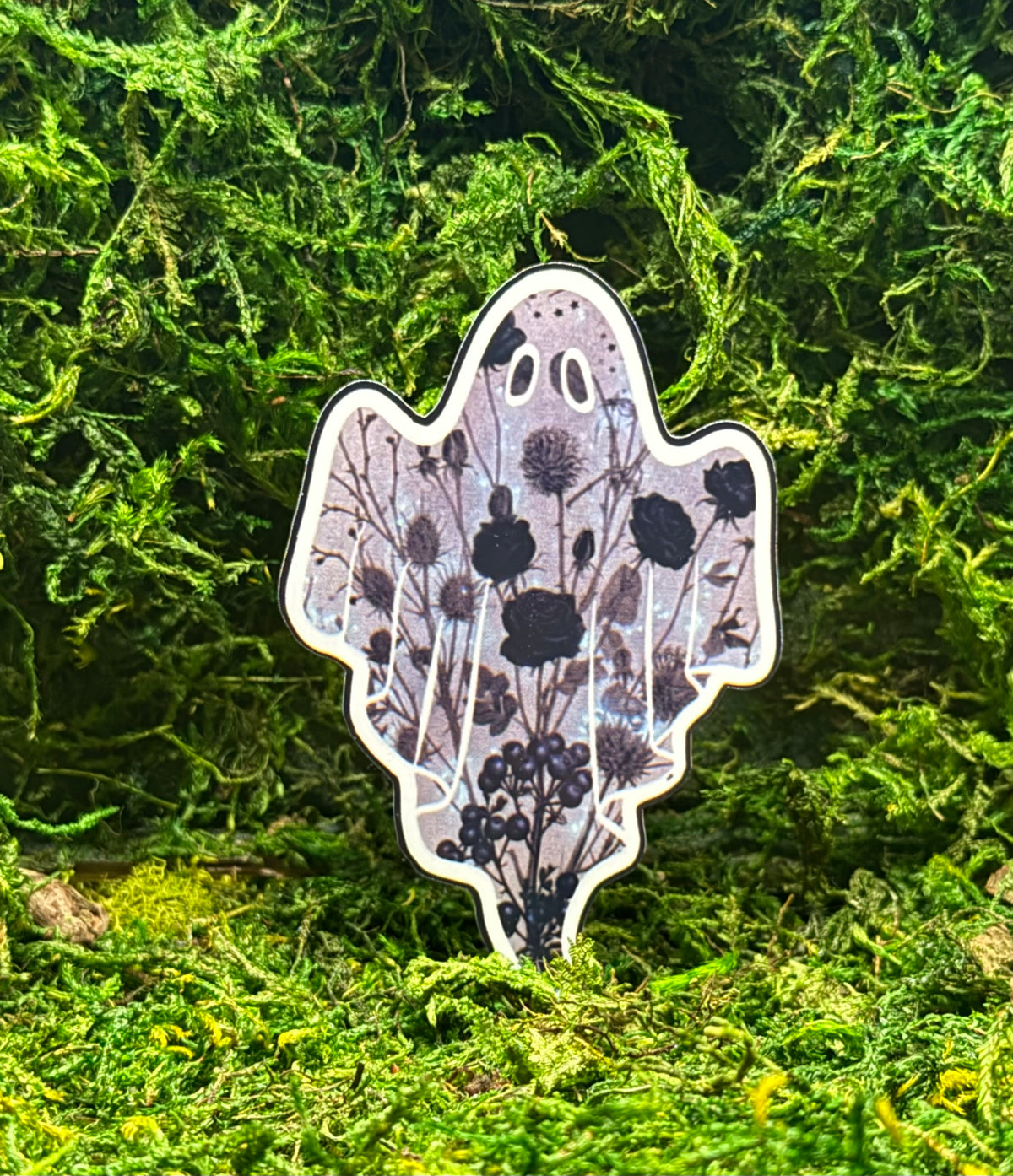 Dark Floral Ghost Sticker