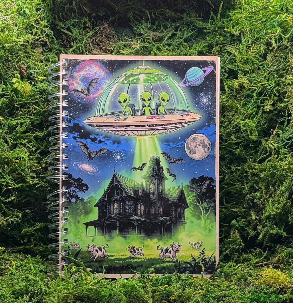 Spooky Alien Abduction Notebook – Haunted House & UFO Journal