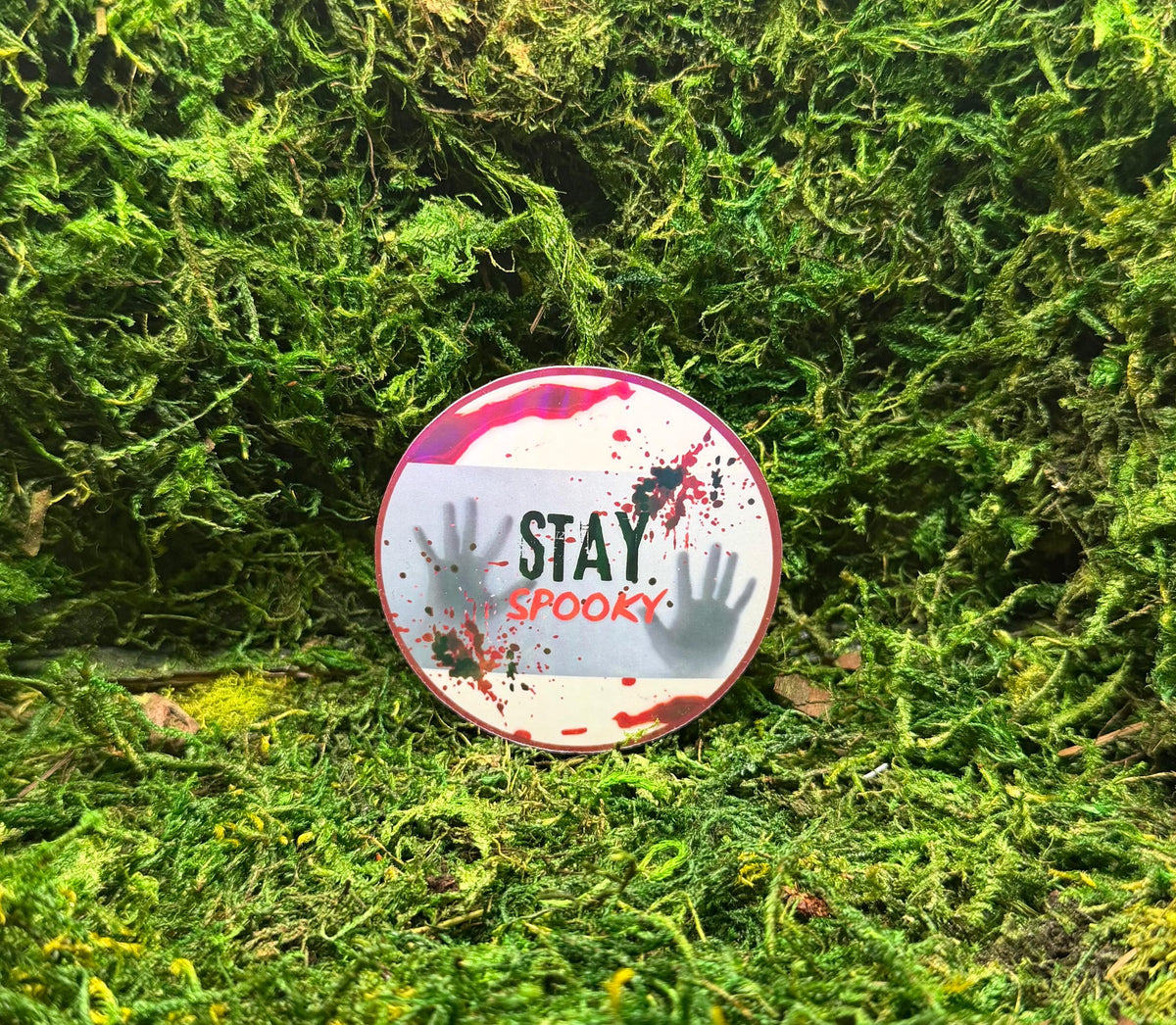 Stay Spooky Sticker, Bloody Handprints Vinyl Decal, Horror Aesthetic Water Bottle Sticker, Creepy Halloween Goth Gift