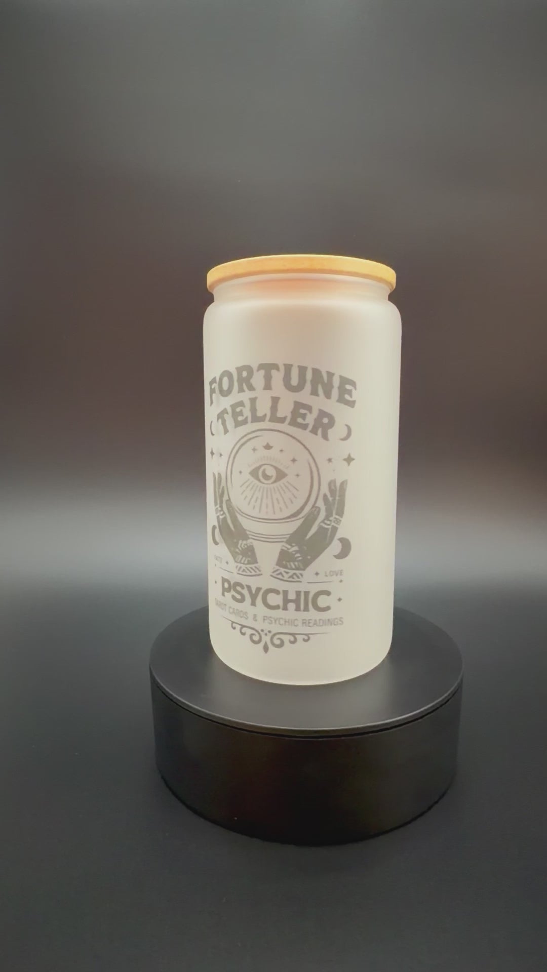 Fortune Teller Frosted Glass Tumbler - 16 oz