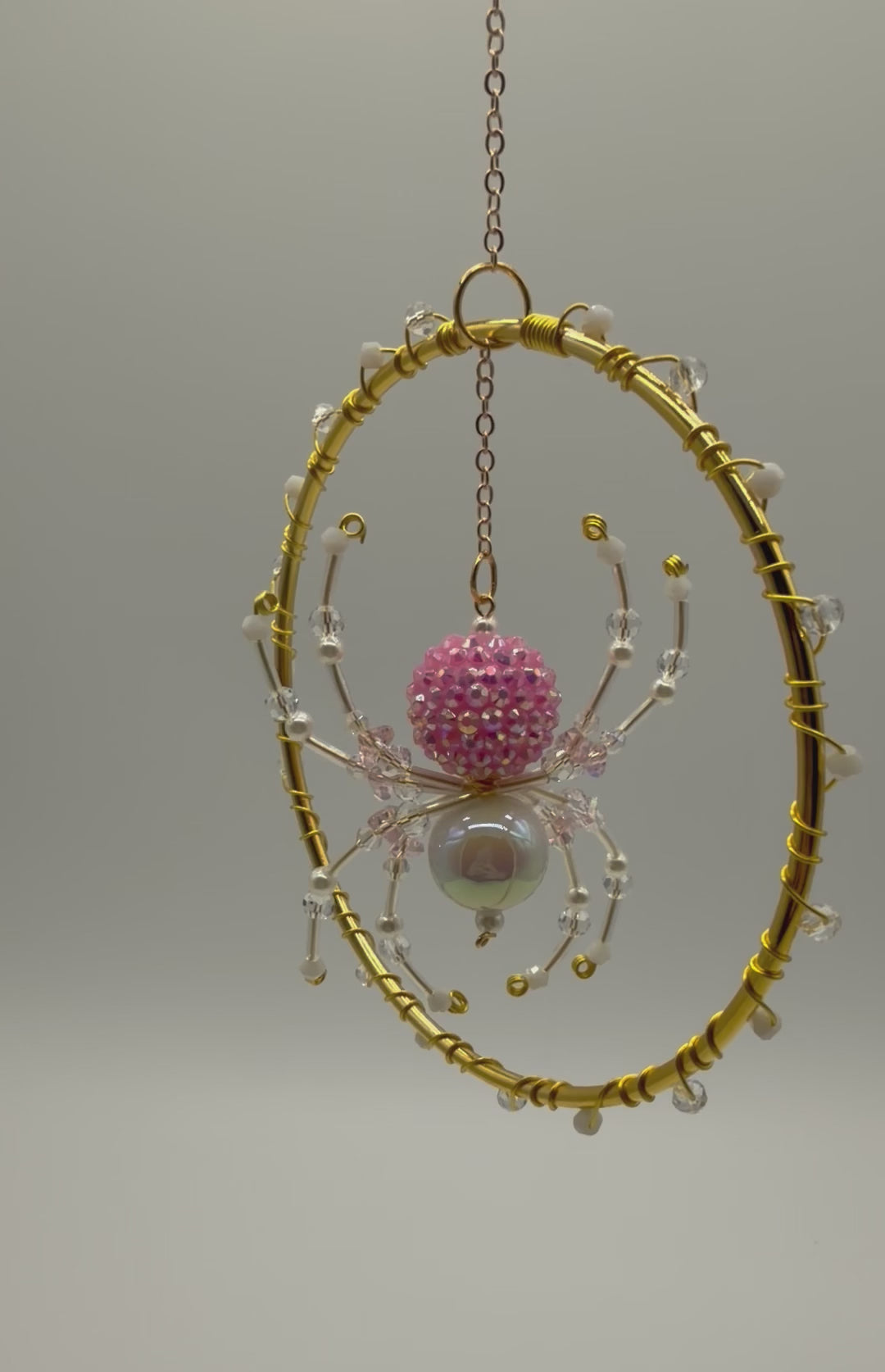 Sparkly Pink Spider Suncatcher